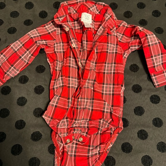 Carter's Vibrant Red Plaid Plaid Onesie - Picture 1 of 3